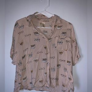 Cat Button Up Shirt